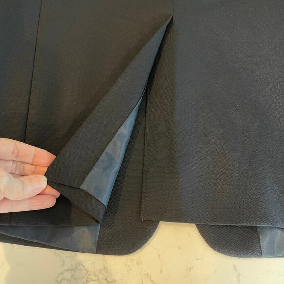 Nordstrom Notch Collar Wool Poly Blend 2 Button Lined Blazer Navy Sz 16R - Picture 11 of 16